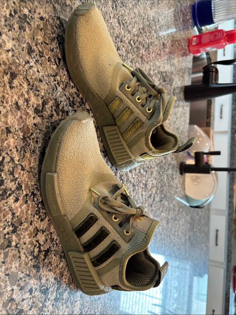 adidas Olive Green and Tan Kids' Sneakers